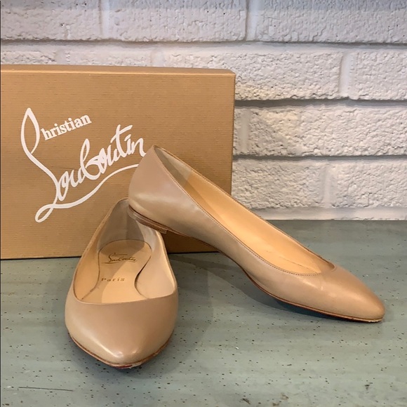 louboutin nude flats